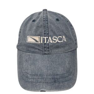 ITASCA Slideback Hat Blue OSFA Adjustable Embroidered Distressed Denim zKapz
